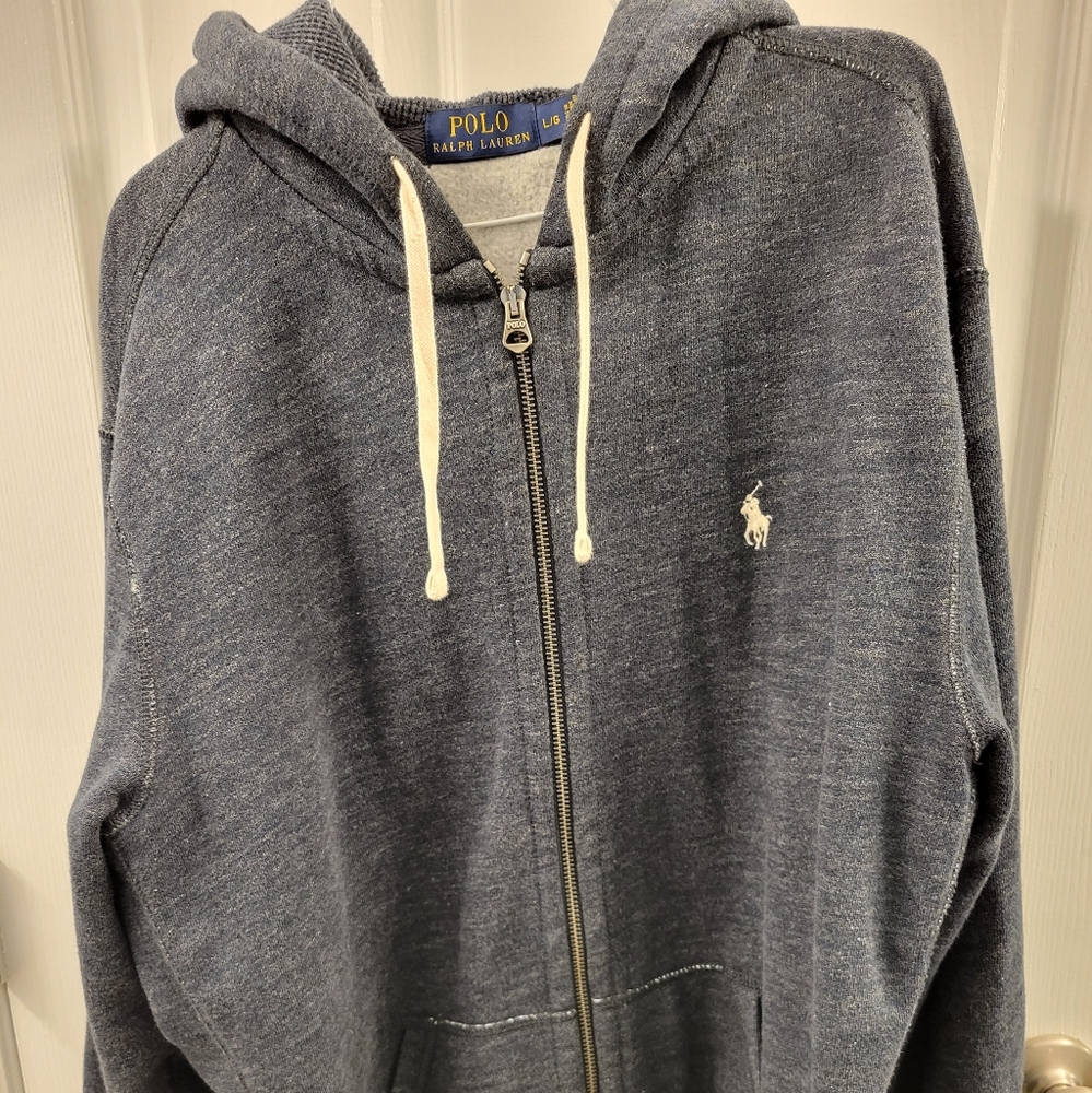 Ralph Lauren Zip up distressed hoodie
